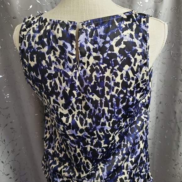 KENNETH COLE REACTION Blue and White Blouse, S - Picture 3 of 10